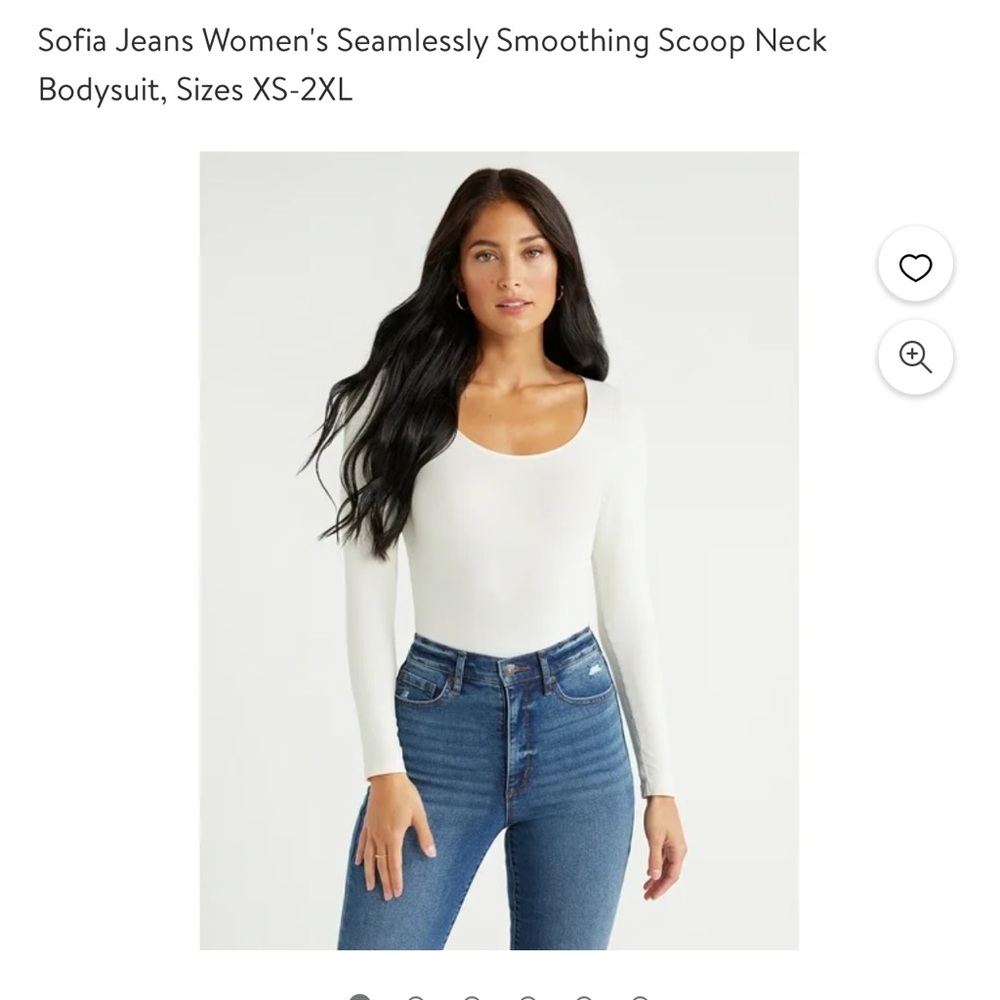 Women's White Scoop Neck Bodysuit by Sofia jeans